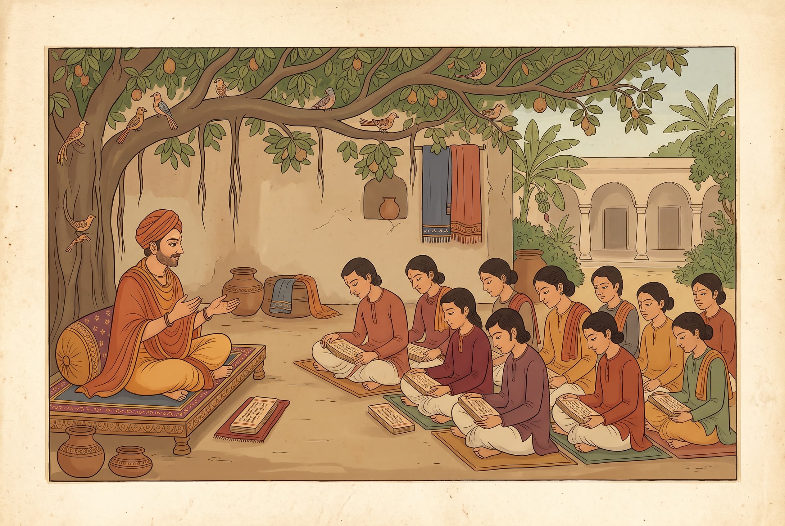गुरु और शिष्य · The teacher and the pupils