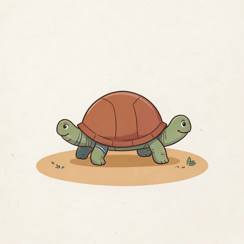 A tortoise walking slowly along a path.